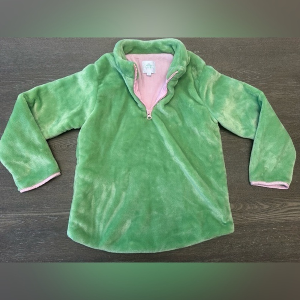 EYELET & IVY LIME GREEN AND PINK PREPPY QUARTER ZIP - Size 10 SKU:460
